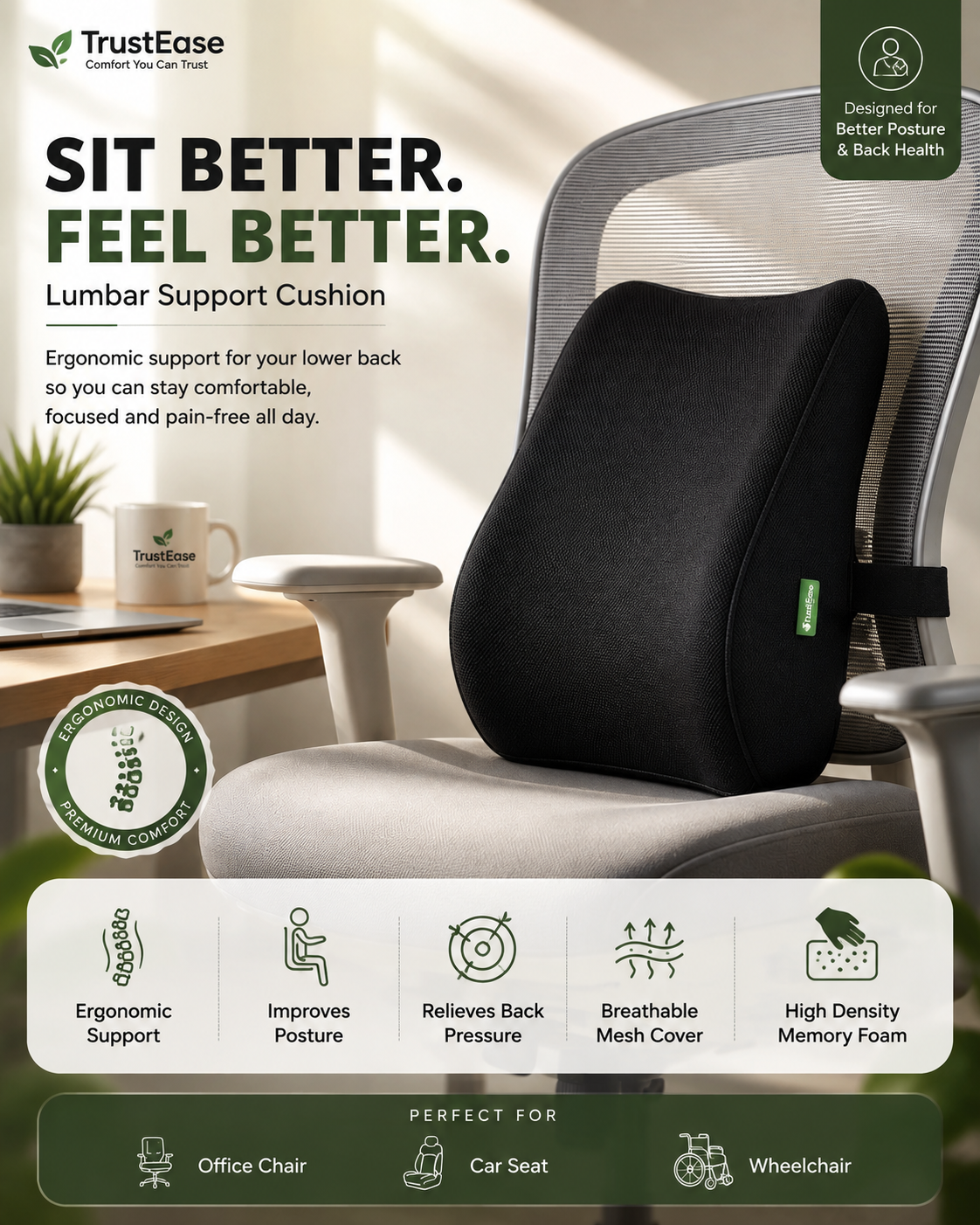 Lumbar support cushion