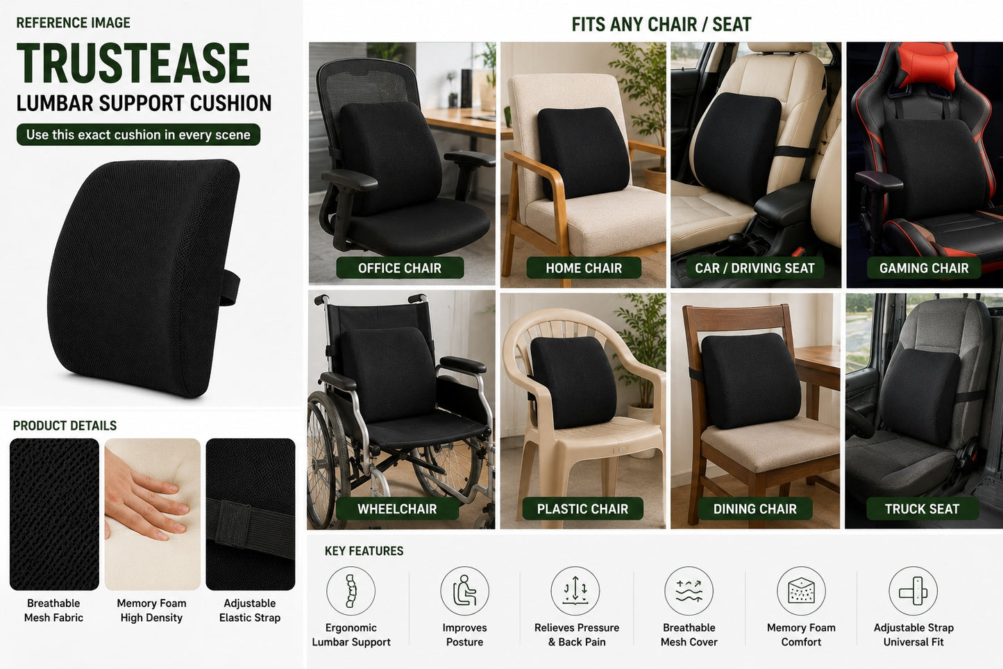 Lumbar support cushion