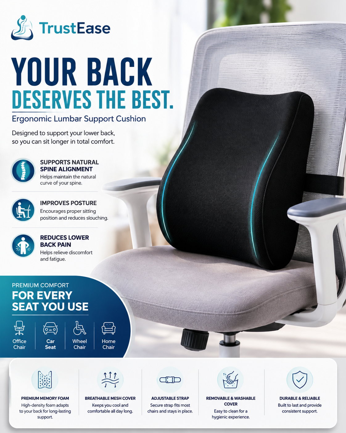 Lumbar support cushion