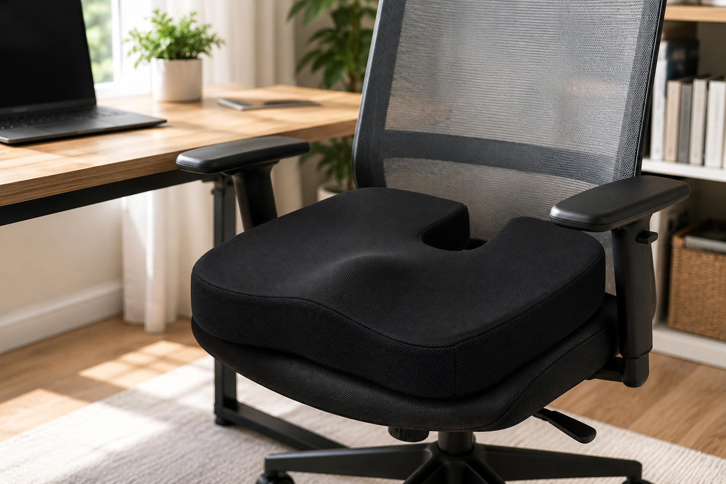 Ergonomic Memory Foam Coccyx Seat Cushion – Orthopedic U-Shaped Tailbone Pain Relief for Office Chair, Car & Home