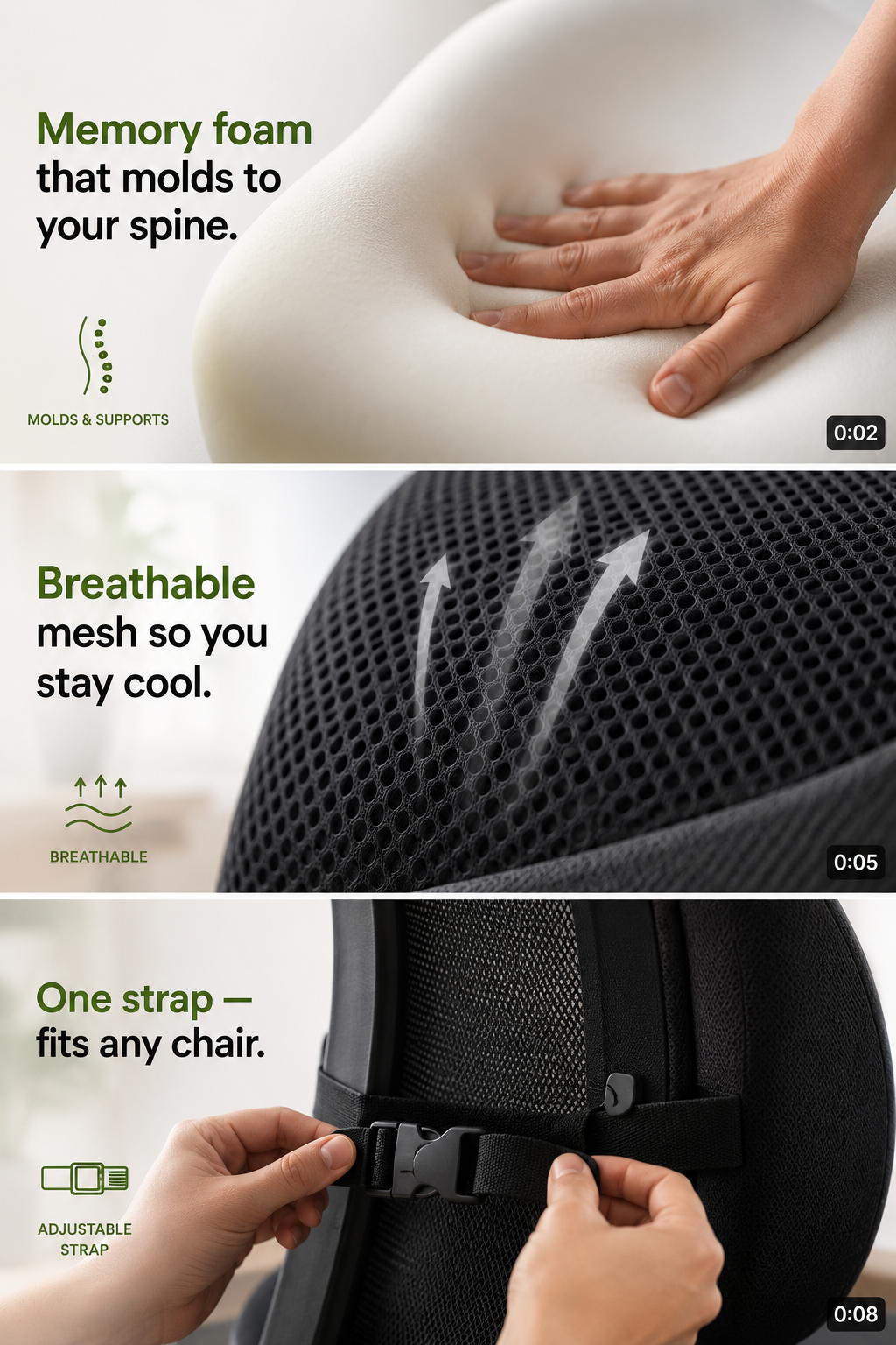 Lumbar support cushion