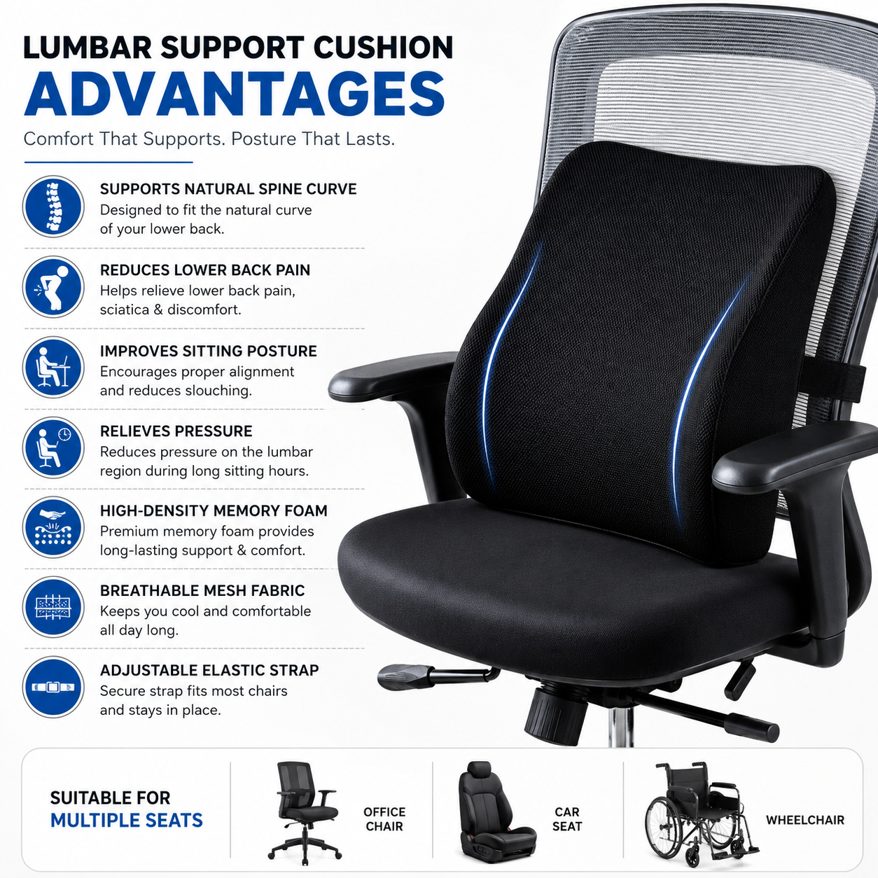 Lumbar support cushion
